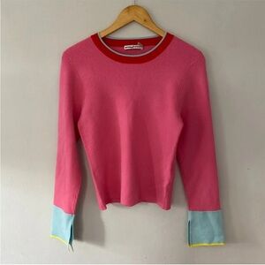 Alice & Olivia Westi ribbed-knit jumper
Sweater Pink & Teal Size XL NWOT
